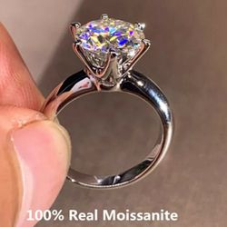 Genuine Silver 1 Ct Moissanite Solitaire Ring