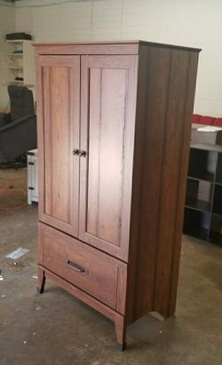 New assembled armoire cherry finish see pictures for dimensions