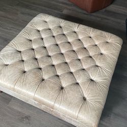 Leather ottoman