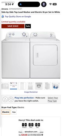 Amina washer dryer set used great condition
