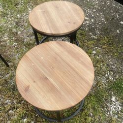 2 Small Wood End Tables