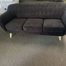 New Black Velvet Fabric Sofa