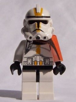 SW0128 Clone Trooper, 327th Star Corps (Phase 2) - Black Head, Orange Cloth Pauldron