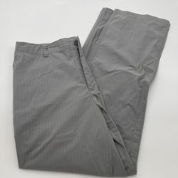 Calvin Klein Men's Chino Pants Flat Front Gray With Thin Black Stripe 34 x 32