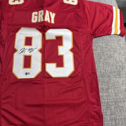 Noah Gray Signed Autograph Custom Jersey - JSA COA- Kansas City Chiefs 