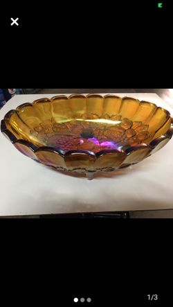 Amber Glass Fruit Bowl
