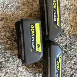 40V New Ryobi Batteries