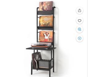 Tall Record Player Stand with Vinyl Storage up to 200 Albums, Turntable Stand and Organizer Rack