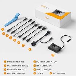 FitDVR Dash Camera Power Adapter (10-Pin) for Chevrolet GMC Buick Cadillac Chevy, Connect Auto Dimming Rearview Mirror, USB Power Source, Easy to Inst