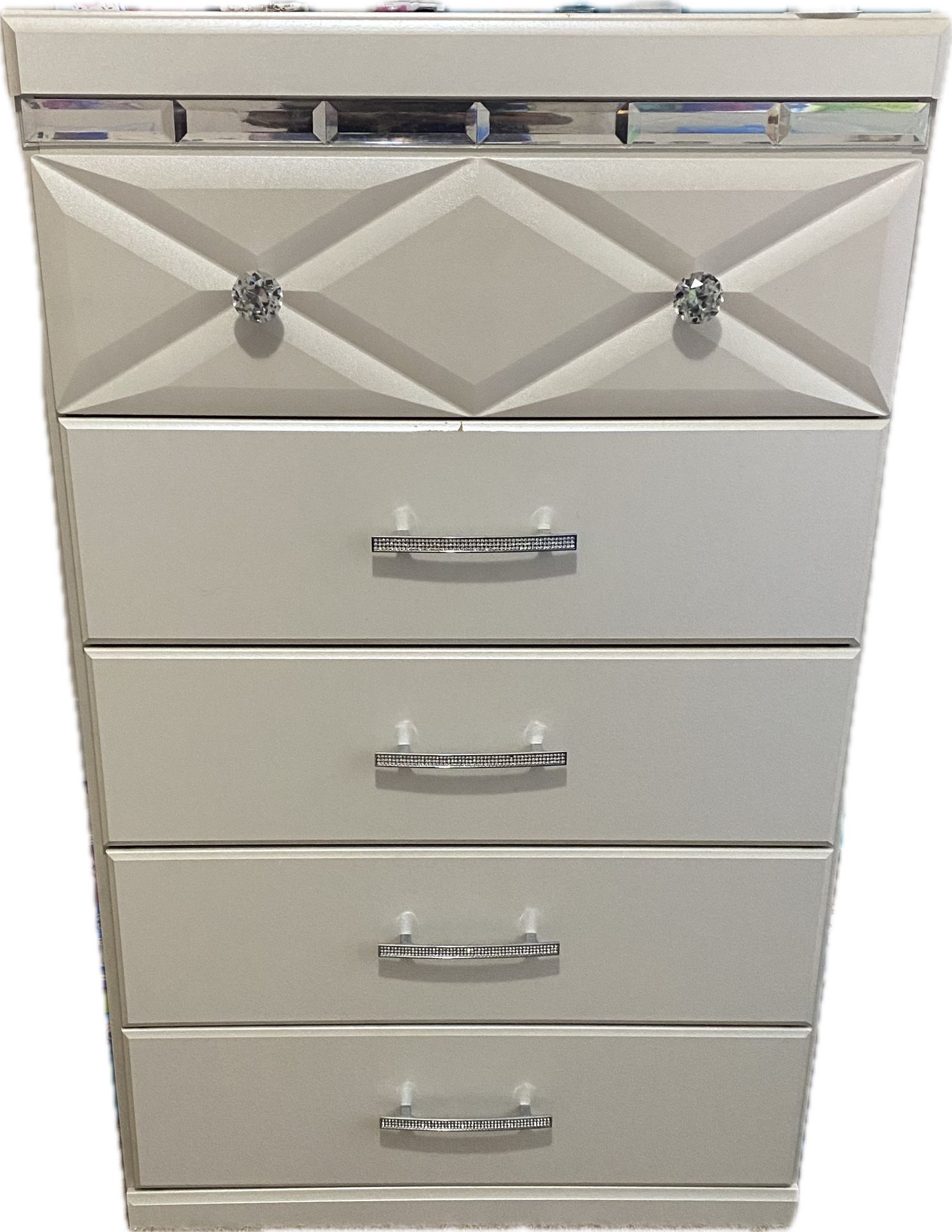 Pearl White Dresser With Matching Twin Size Bed And Mattress 