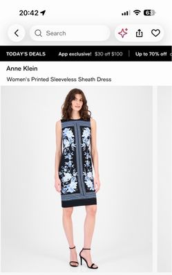 Anne Klein  Women's Printed Sleeveless Sheath Dress