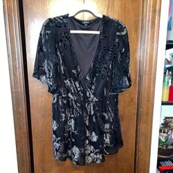 Torrid Grey Sheer Floral Blouse