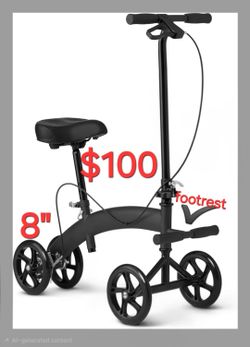 $100 Seated Footrests Knee Walker, 8" Wheels,