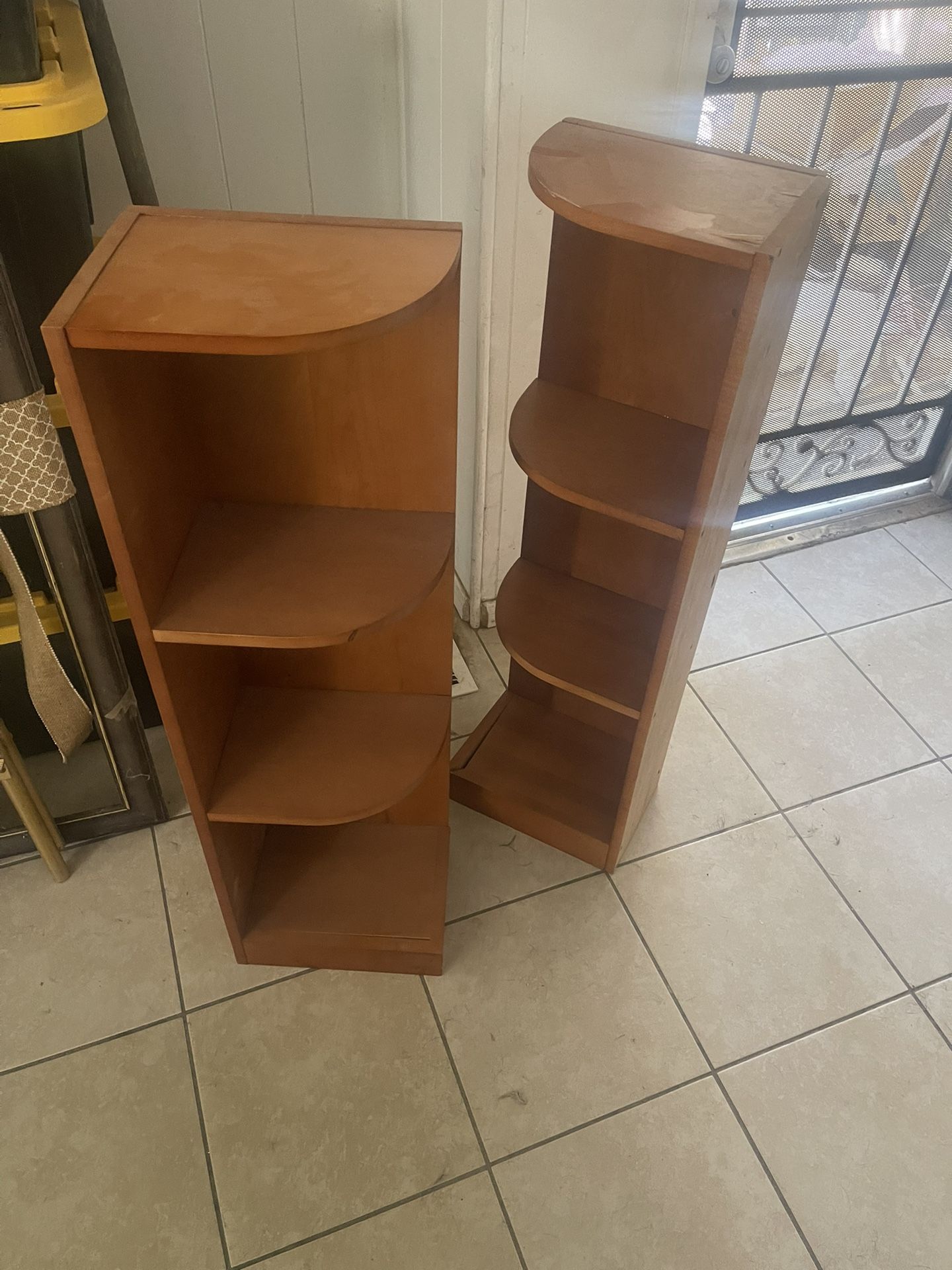 Four Tier Wooden Corner Bookshelf Unit