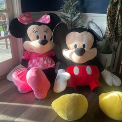 Mickey & Minnie Mouse Plushes 40” 