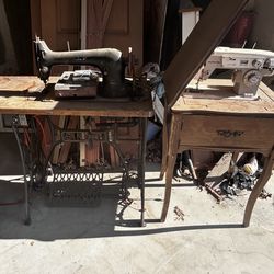 Vintage sewing machine tables