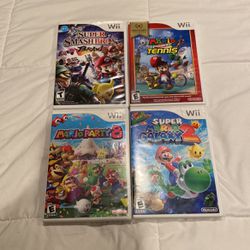 4 Pack- Nintendo Wii Mario Party 8 Super Smash Bros Brawl Super Mario Galaxy 2 Mario Power Tennis Games Case
