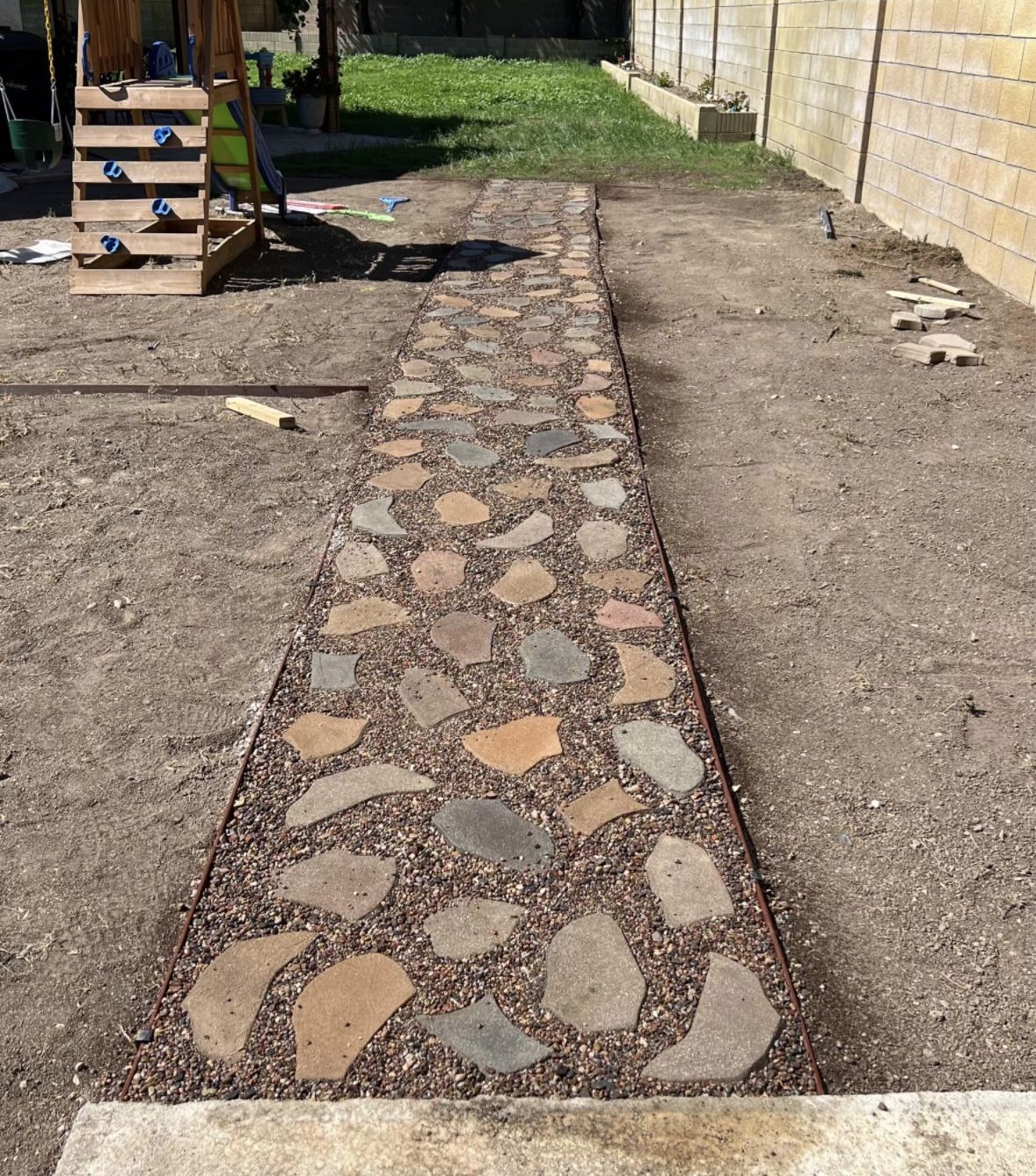 Pavers And Pea Gravel