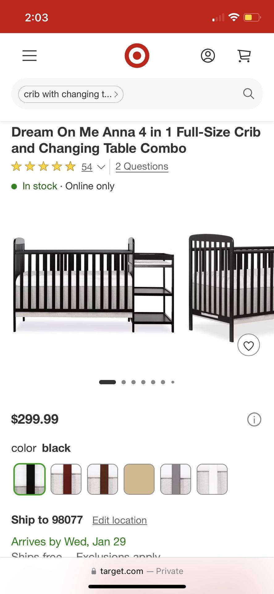 Crib With Changing Table