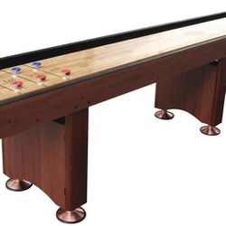 16’ Shuffleboard Table With Extra Accessories 