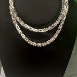 925 Sterling Silver Byzantine Chain 24 Inches 