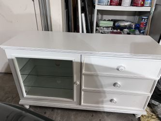 White Dresser Entertainment Center Book Shelf