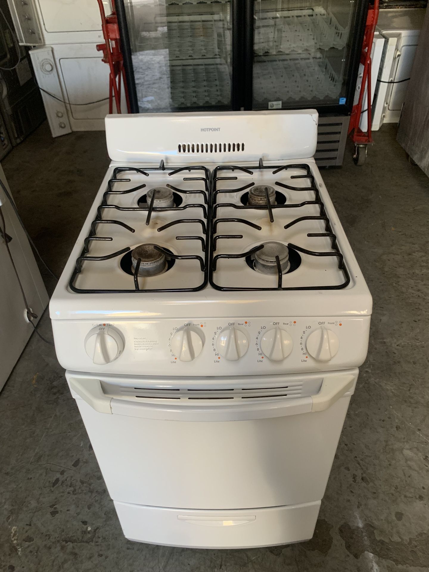 Gas Stove Hotpoint Good Condition 20” Wide 90 Days Warranty Estufa Gas Hotpoint Buenas Condiciones 20 Pulgadas Ancho 90 Dias De Garantia