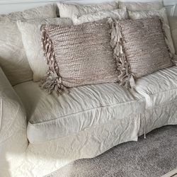 Beige Custom Upholstered Sofa