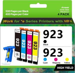 923 Ink Compatible HP923 Replacement for HP 923 Ink Cartridges   About this item  Compatible with e-series printers enrolled in HP+ Service: Acaves fo