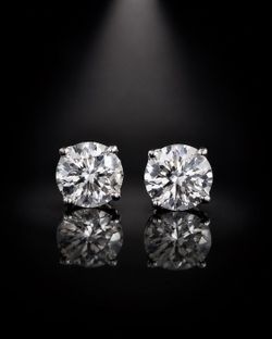 4 carat platinum setting earrings lab Diamond Igi certified