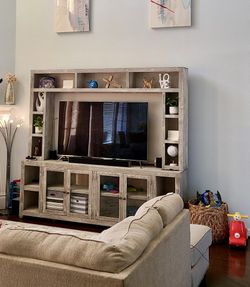 TV Console with Removable Entertainment Center Back