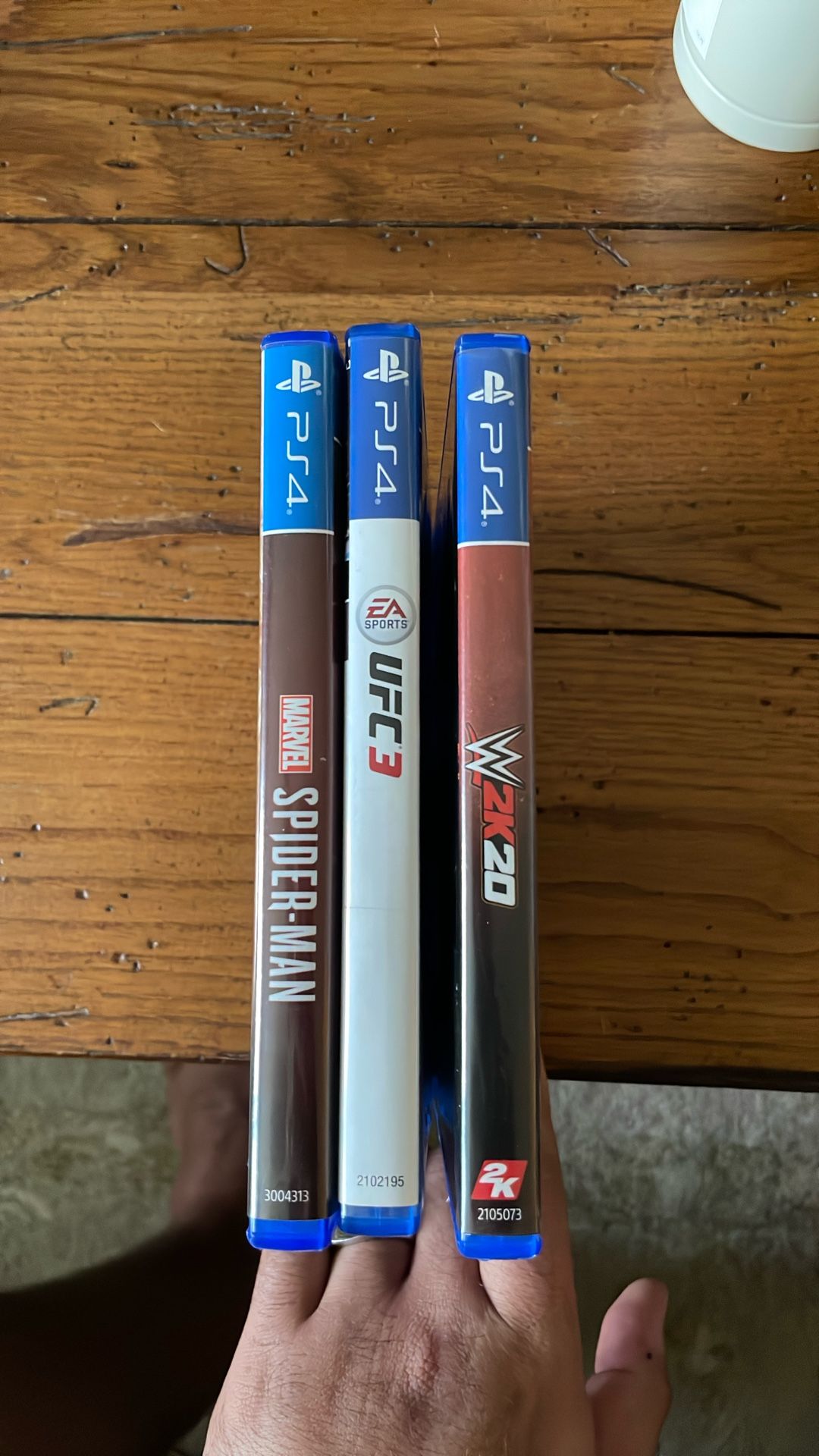 PS4 Games - Spider Man (GOY), UFC 3, WWE 2K20