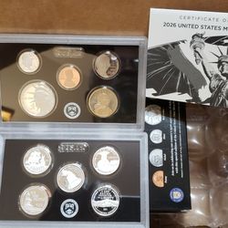 2026 Silver Proof Set Ĺ10 Coins Including The Penny)