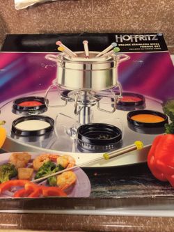 Stainless steel fondue set