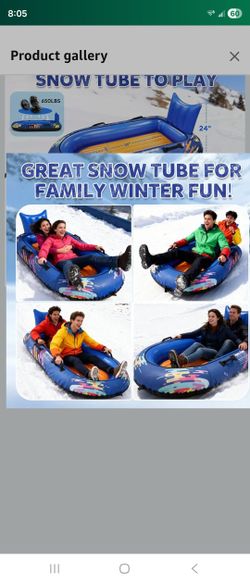 Brand New Extra-Wide 2-Person Snow Tube Sled