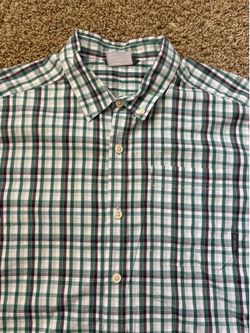 Columbia Sportswear Company Regular Fit Plaid Button Down SS Shirt Size Large