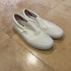White Vans Slip On