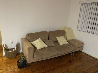 Beige custom super comfortable living room sofa bed