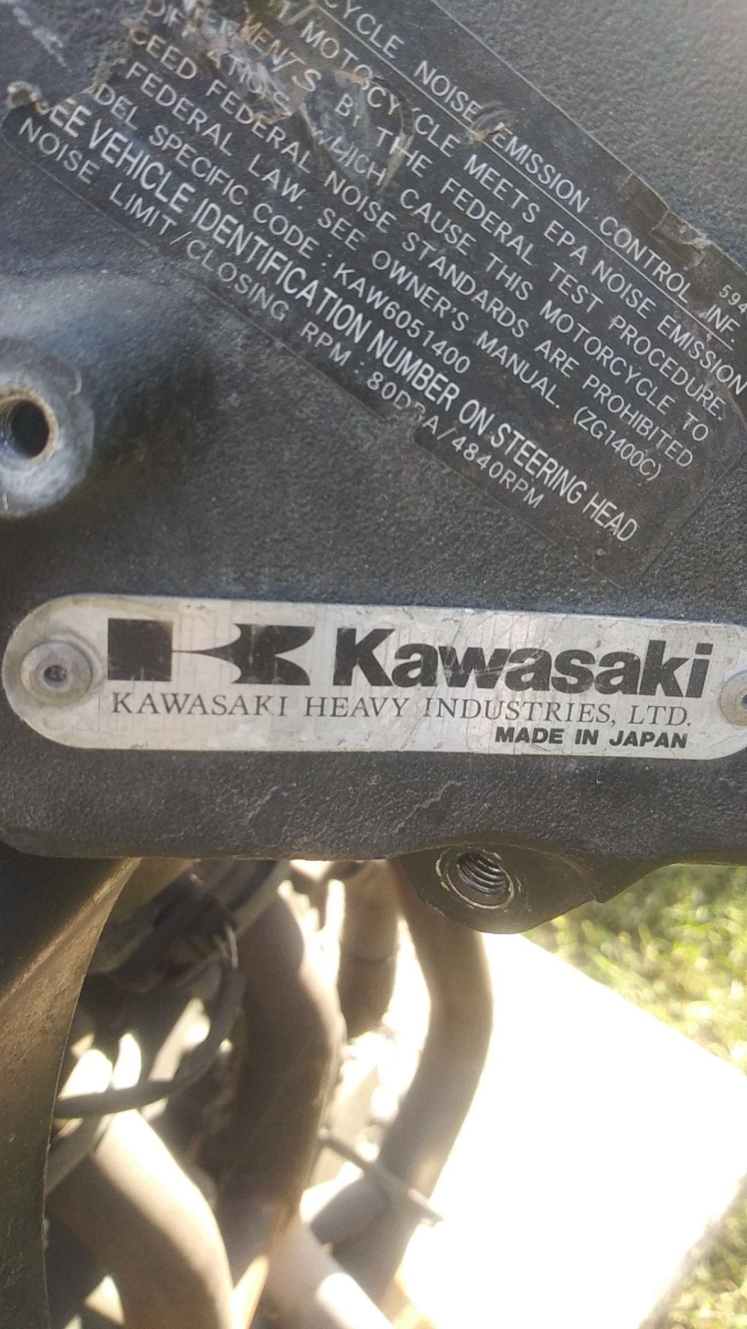 Motorcycle engine for a Kawasaki
