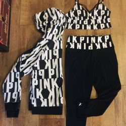 Victorias secret PINK Bundle with black and white full zip hoodie-VS PINK