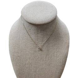 Gold Toned over 925 Minimalist Bling Circle Pendant Necklace