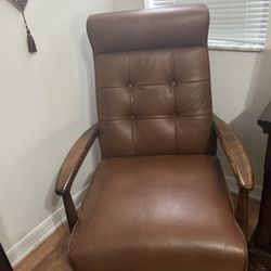 Mid-Century Modern Leather Armchair 