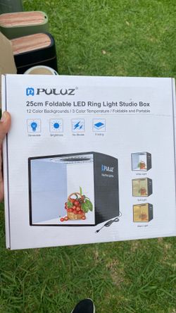 Puluz 25 cm Foldable LEd Ring Light studio box