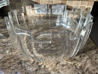 crystal vase bowl, 5”tall 12" wide