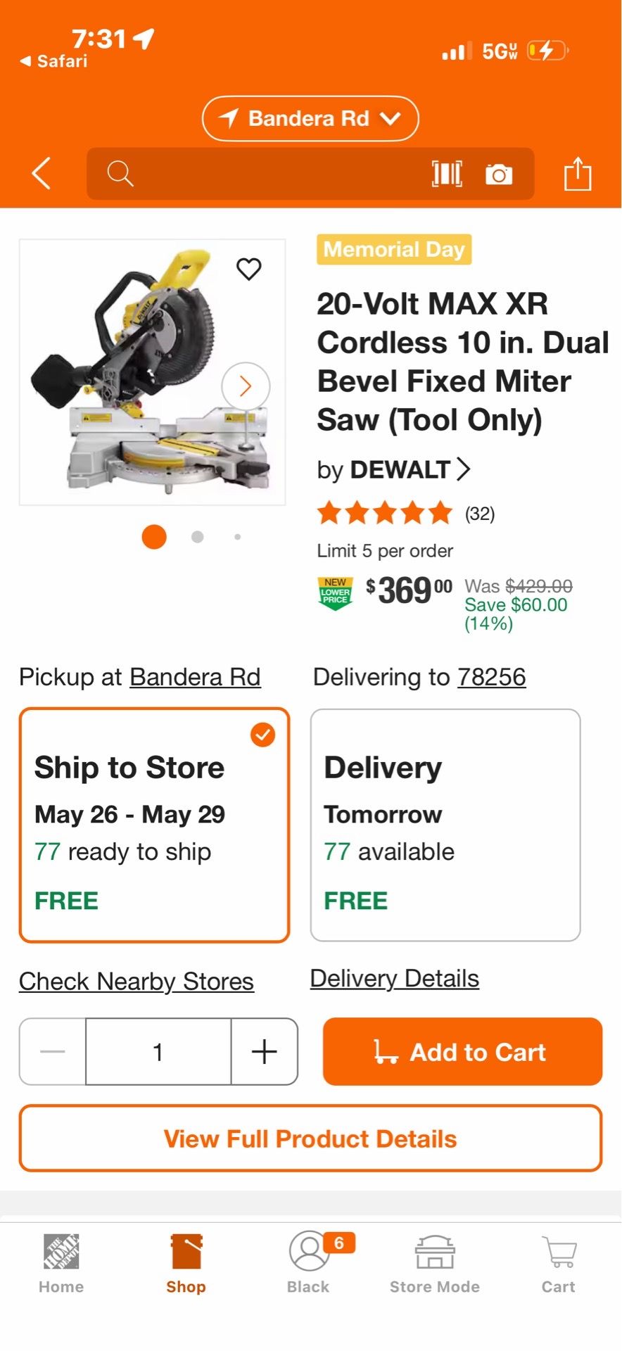 Dewalt 10” 20v dual bevel miter saw
