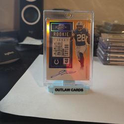 2020 Jonathan Taylor Optic Contenders Rookie Ticket Auto  01/50