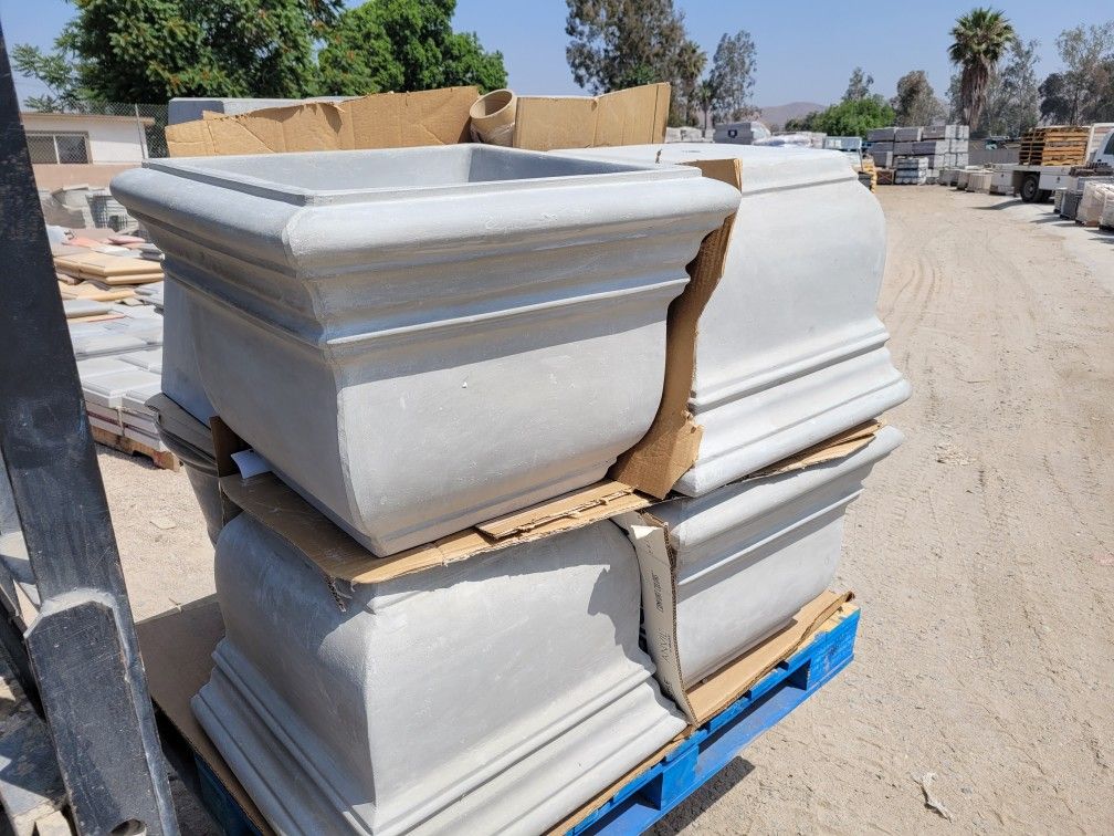 24X24 X18 CEMENT ITALIAN PLANTER POTS $240 EACH