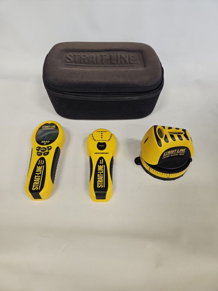 Strait-Line Set - Laser Level, 50' Laser Tape & Stud Finder In Case I-7459