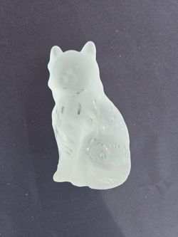 Glass Cat Paper Weight Sculpture