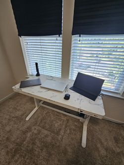 Standing Desk with Drawer, Electric Height Adjustable Home Office Desk with Storage & USB Ports